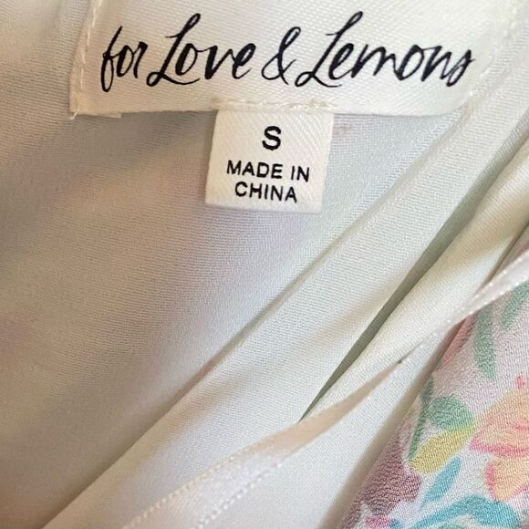 For Love & Lemons Leah Floral Cowl Neck Drawstring Skirt Mini Dress Size Small - Picture 5 of 8